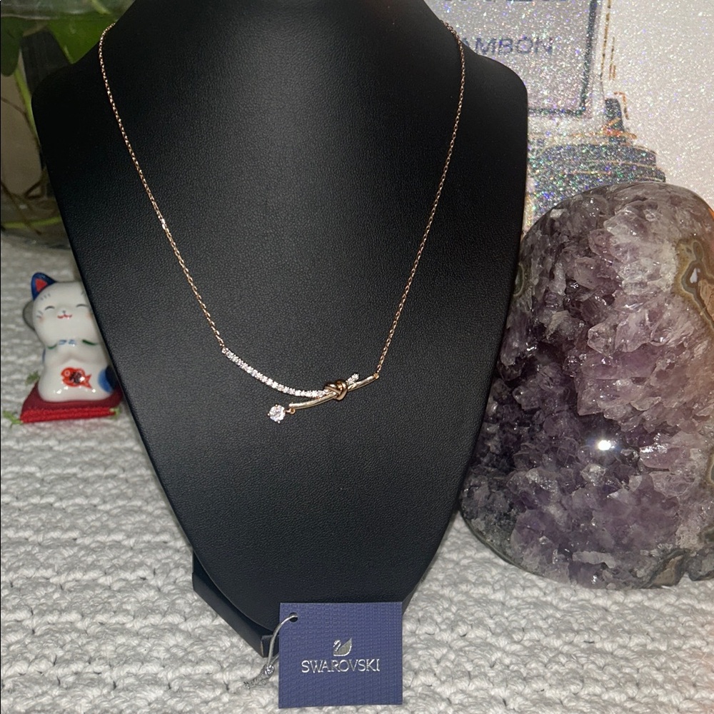 Swarovski Rose Gold Necklace with Clear Crystals